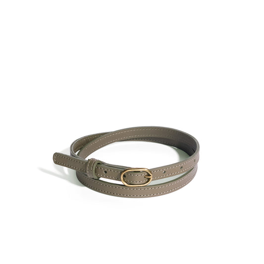 Oval Skinny Sis Leather Boyfriend Jeans Belt - MINOR FLAW