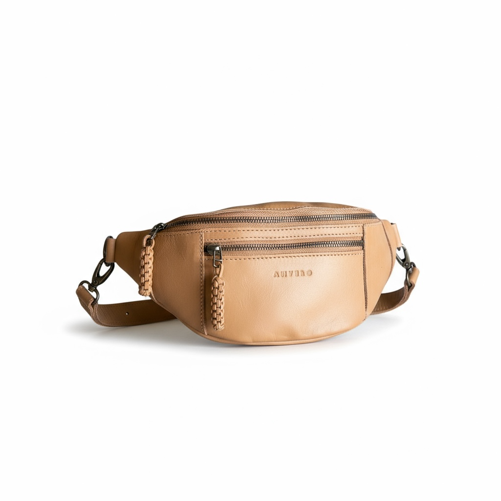 River adjustable leather moon-bag