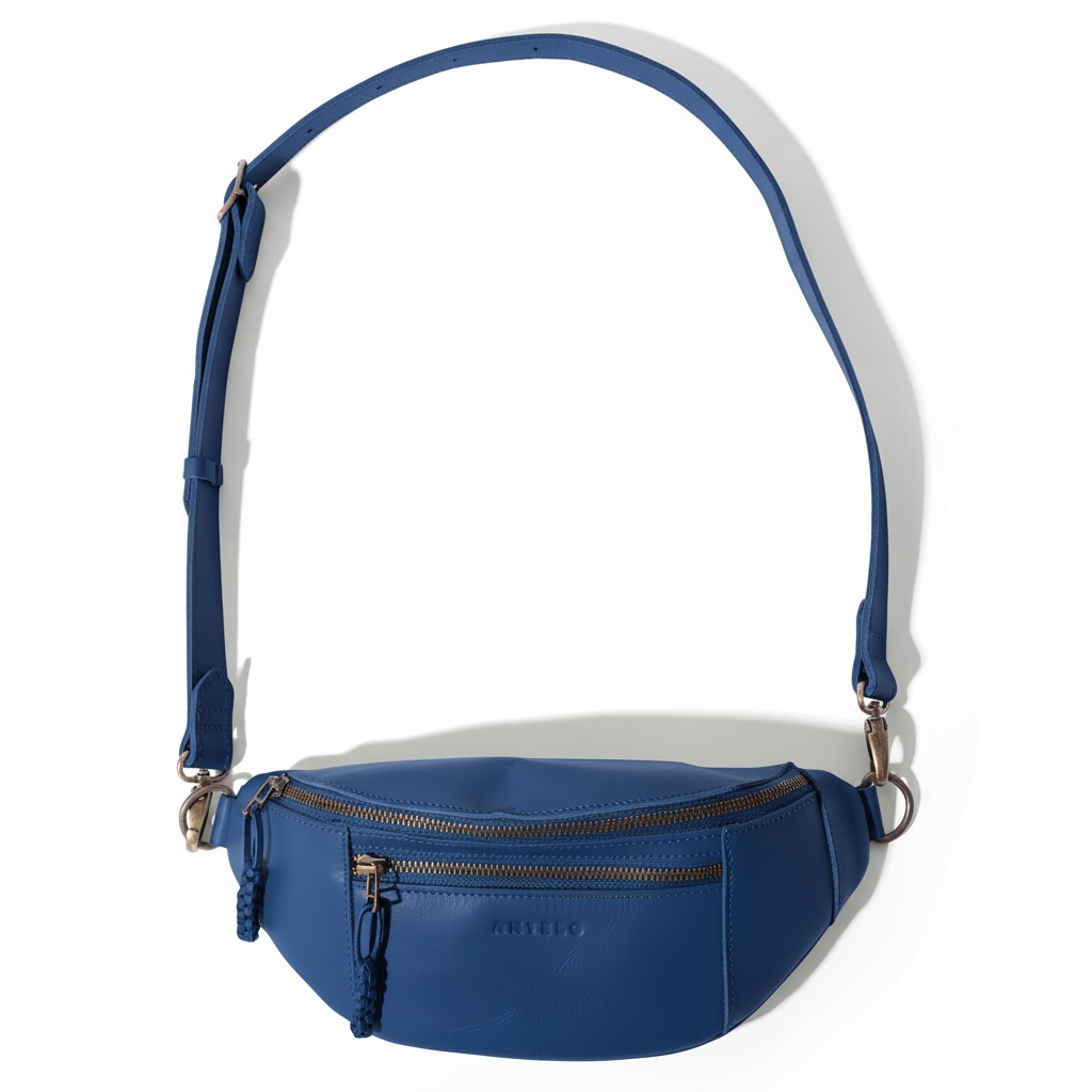 River adjustable leather moon-bag