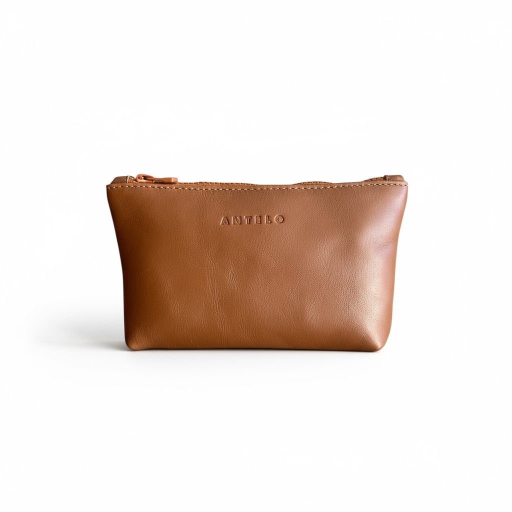 Norris leather zip pouch