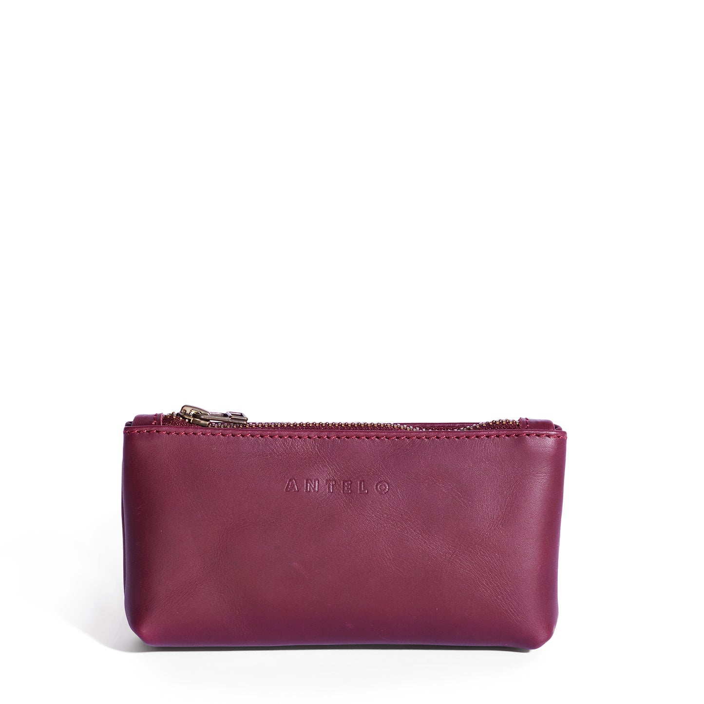 Sofia leather zip pouch