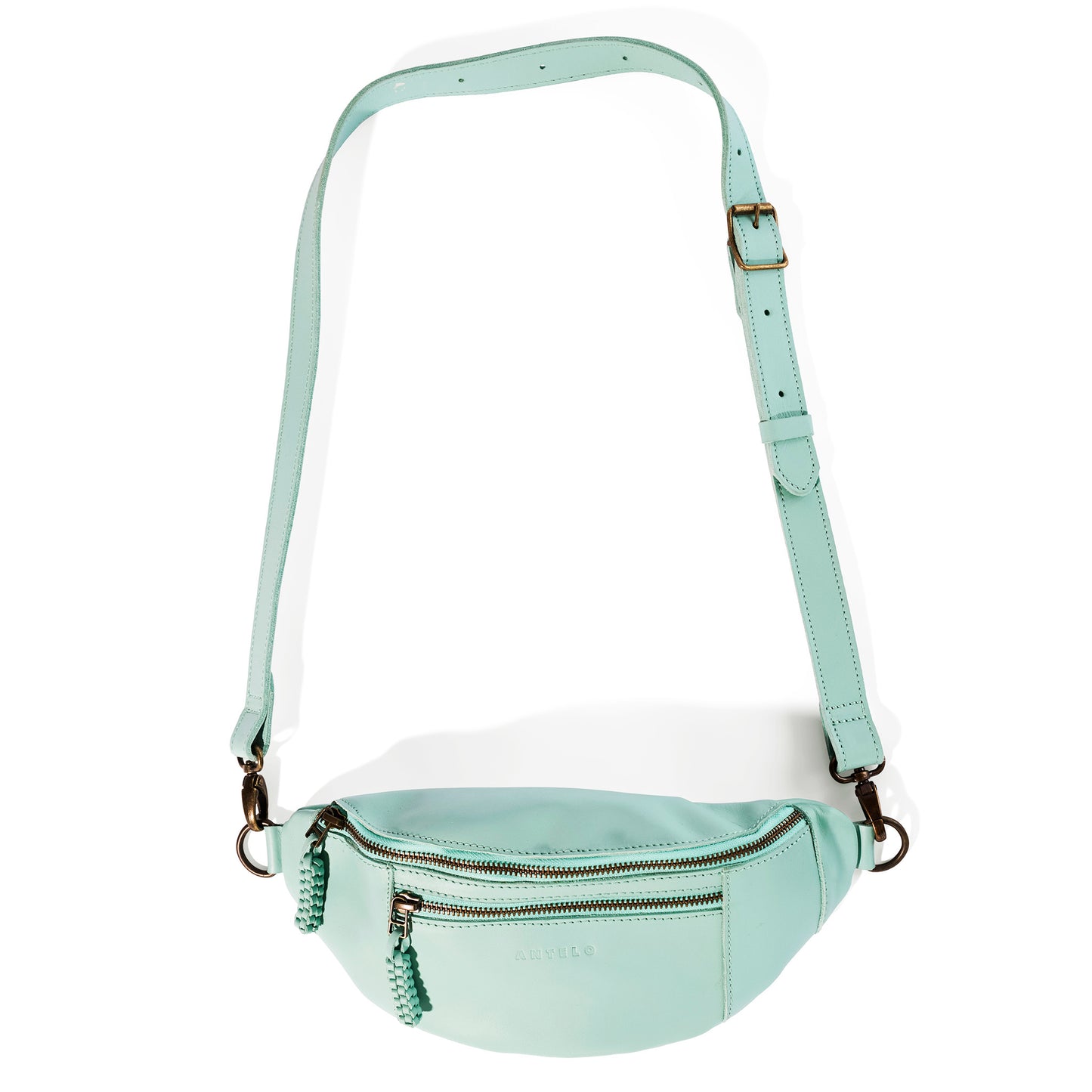 River adjustable leather moon-bag