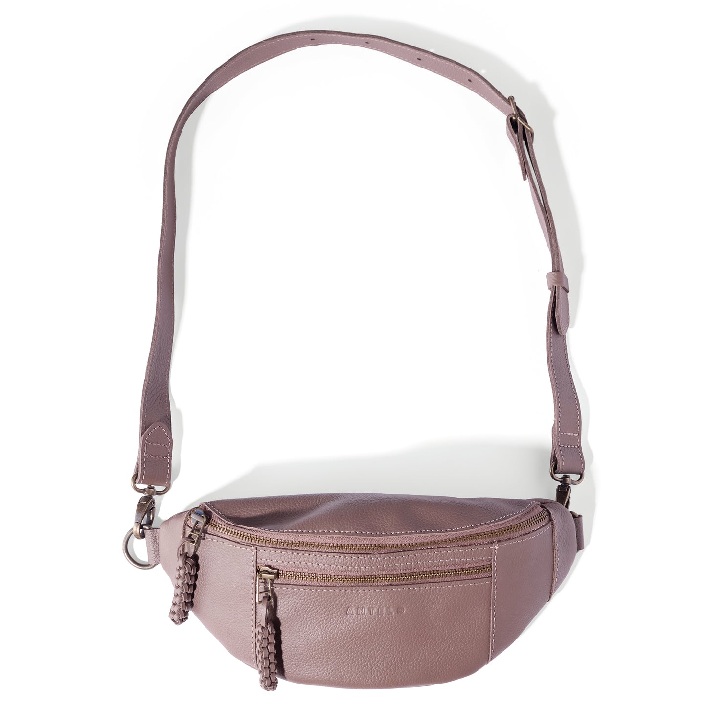 River adjustable leather moon-bag