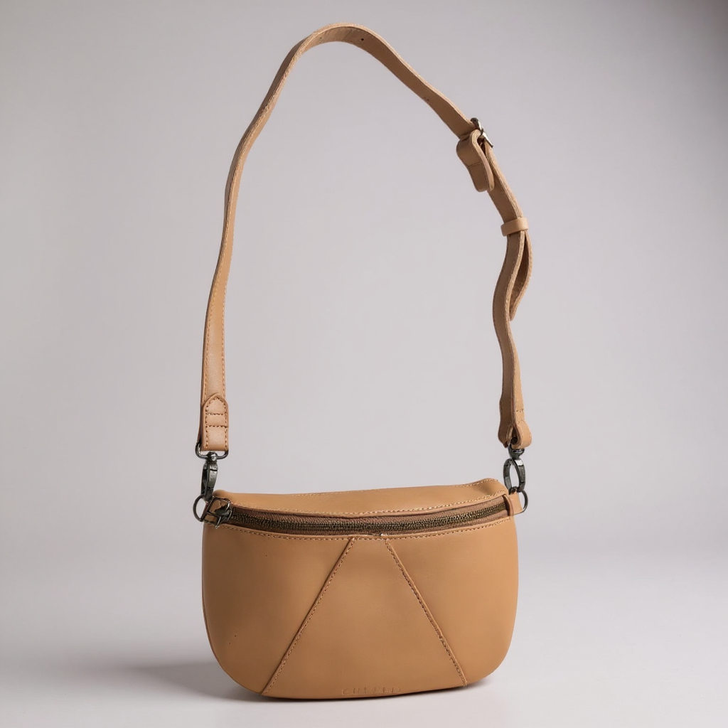 Ruby Classic leather adjustable moon-bag crossbody