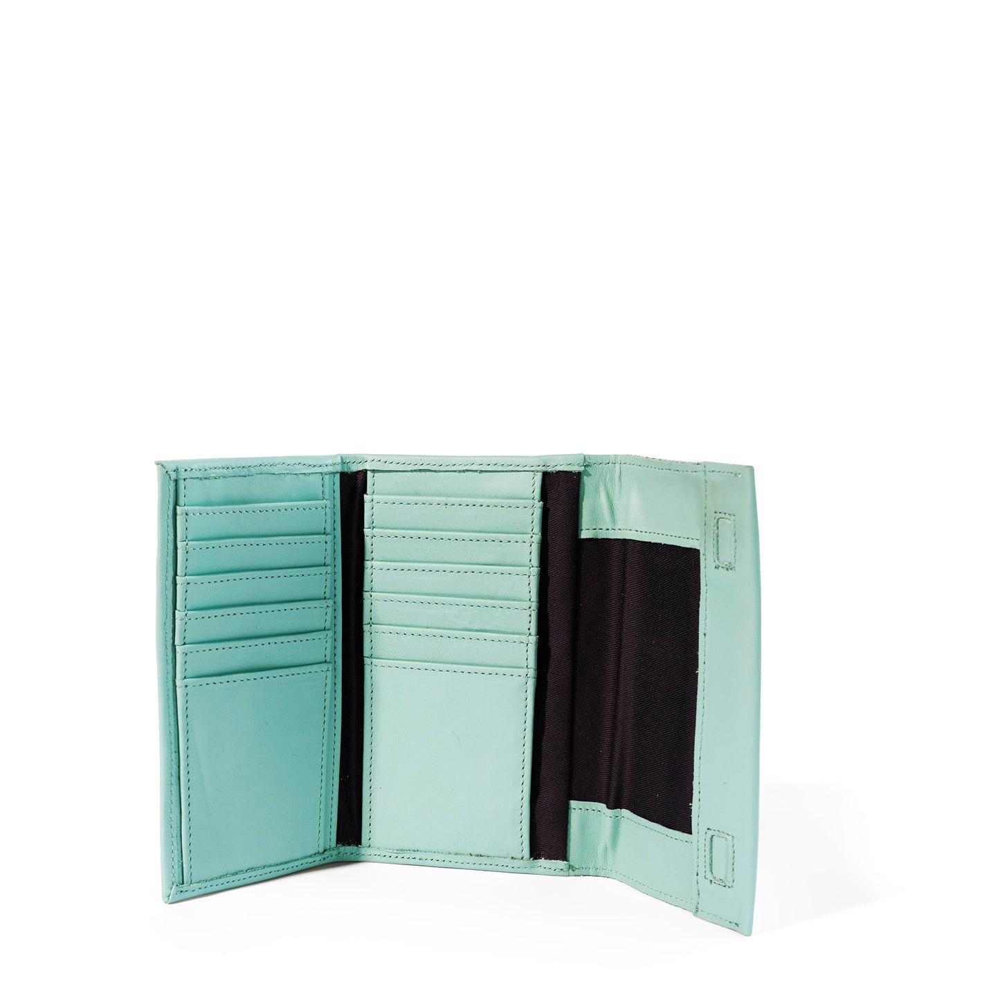 Evie Three-Quarter Leather Trifold Wallet