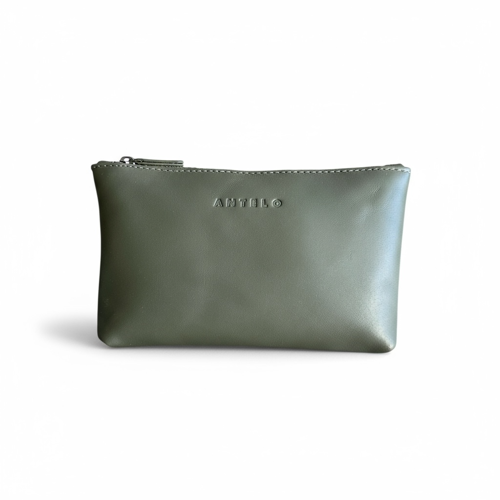 Norris leather zip pouch