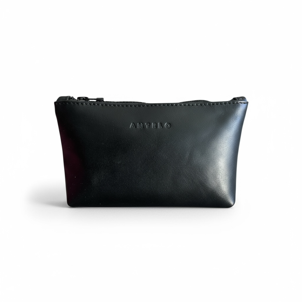 Norris leather zip pouch