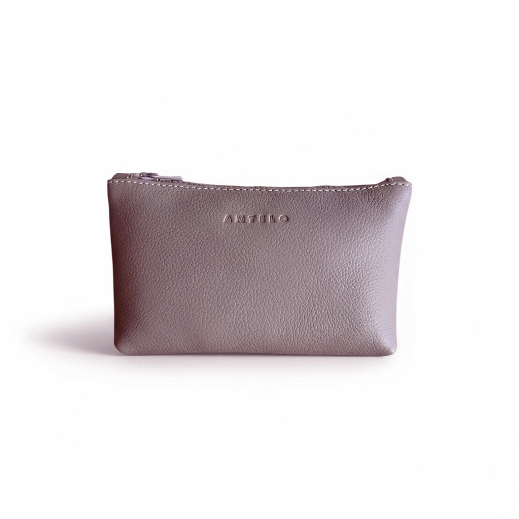 Norris leather zip pouch