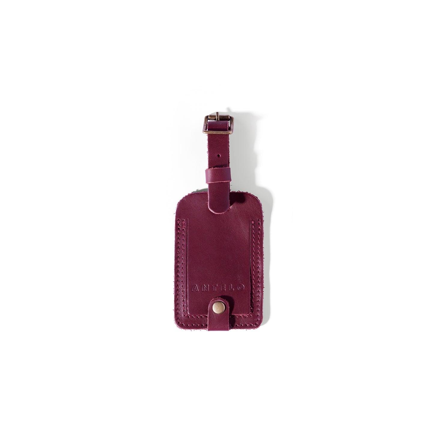 Miles leather luggage tag