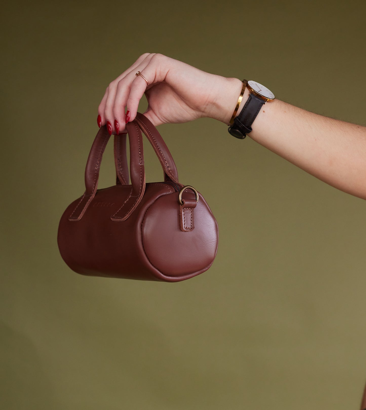 Indo leather mini barrel crossbody - CLEARANCE