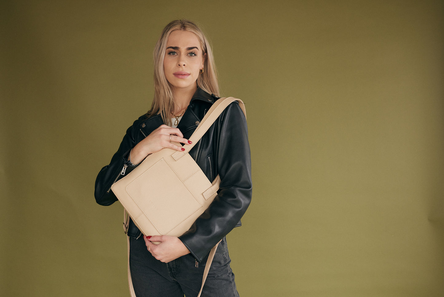 Harley leather unlined crossbody tote - CLEARANCE