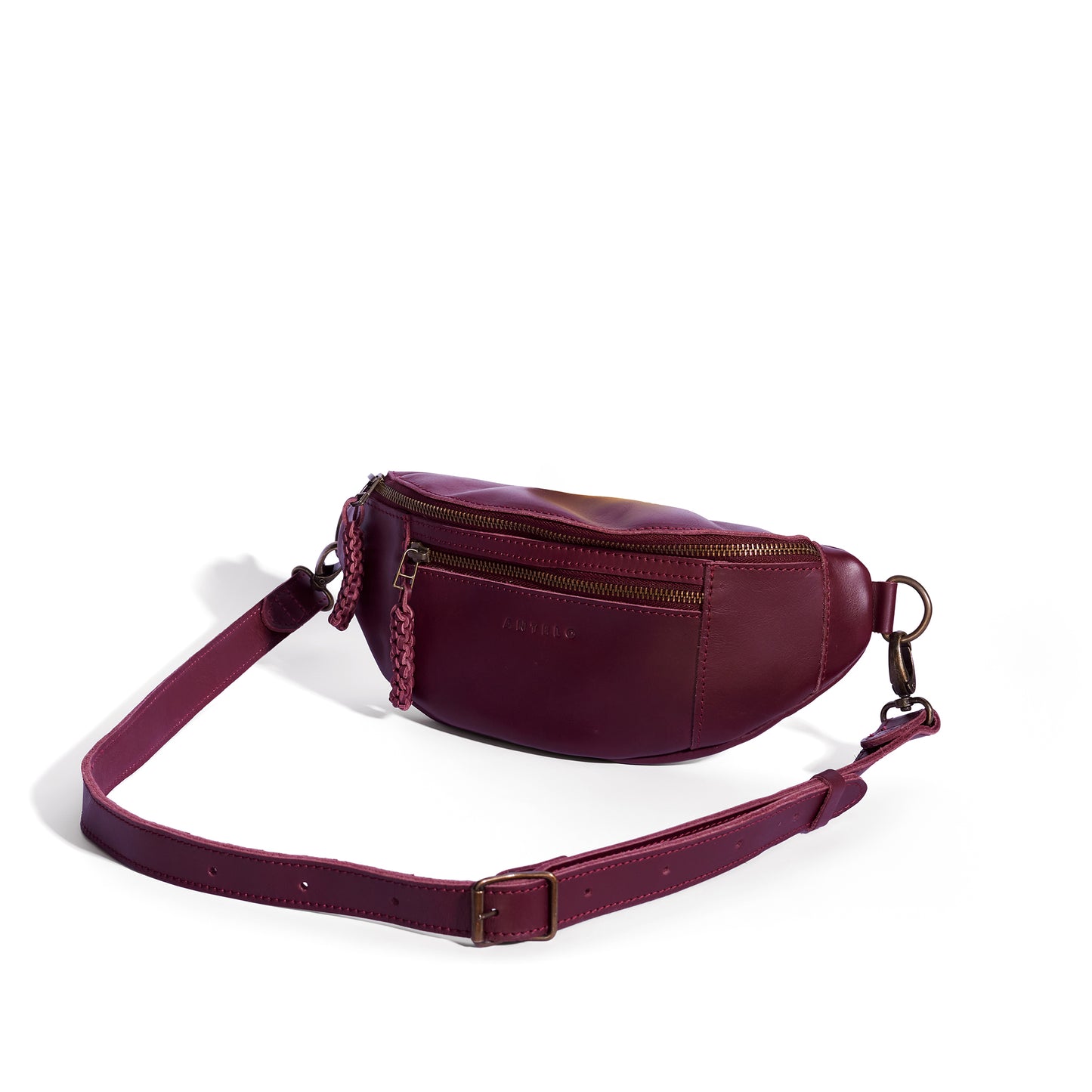 River adjustable leather moon-bag