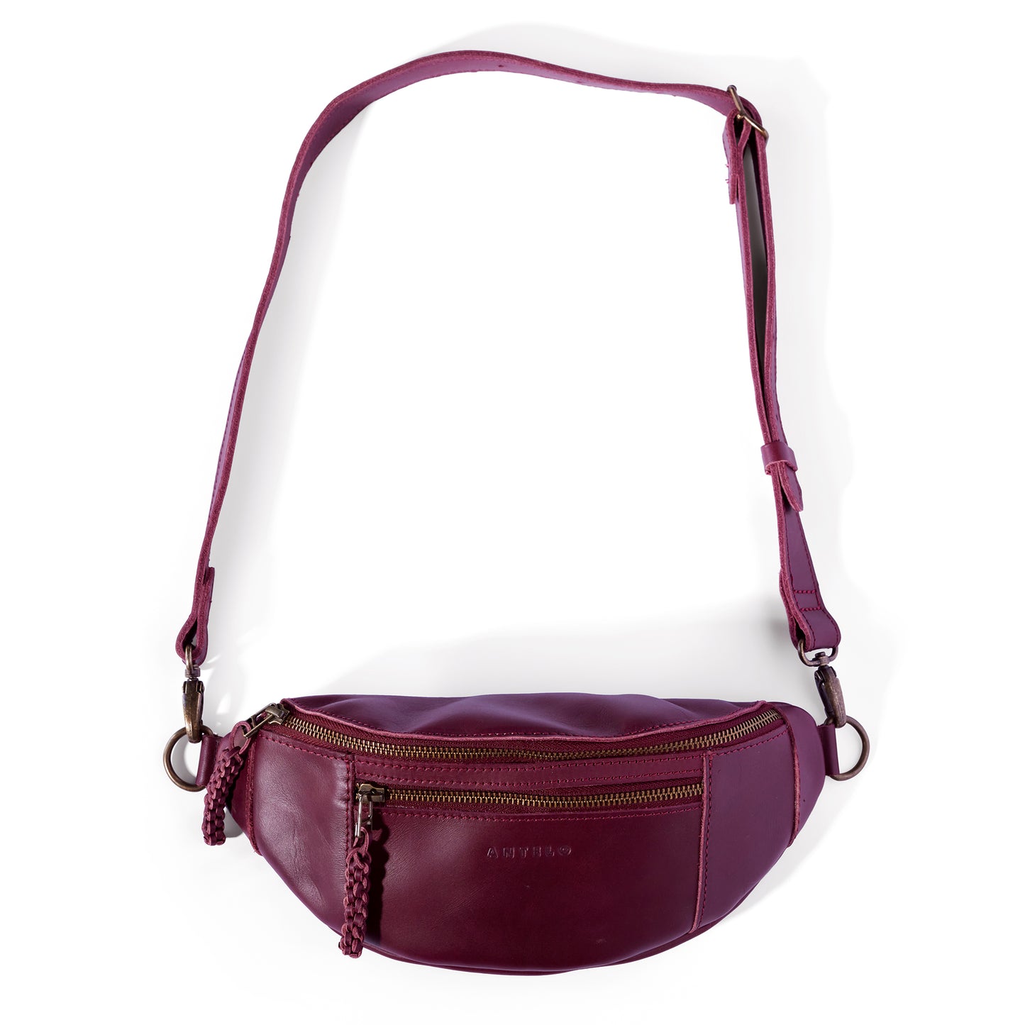 River adjustable leather moon-bag