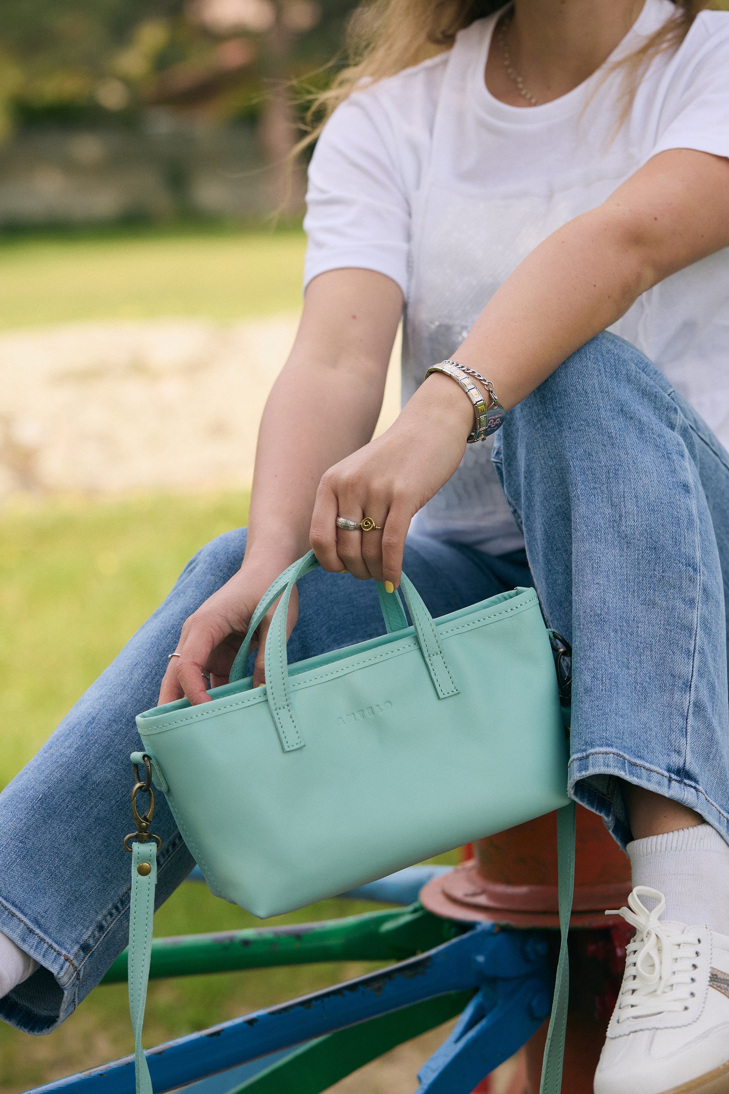 Zeta Mini leather crossbody tote