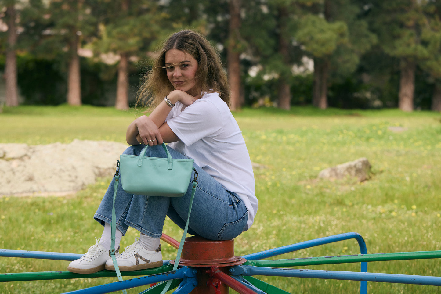 Zeta Mini leather crossbody tote