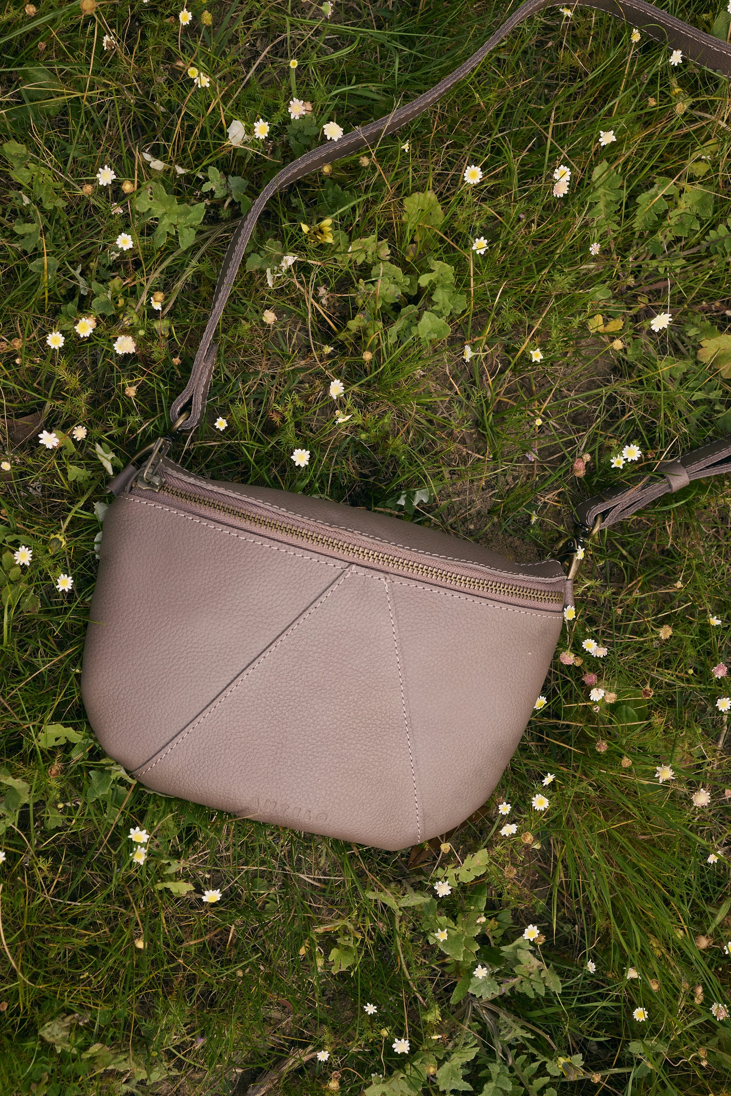 Ruby Classic leather adjustable moon-bag crossbody