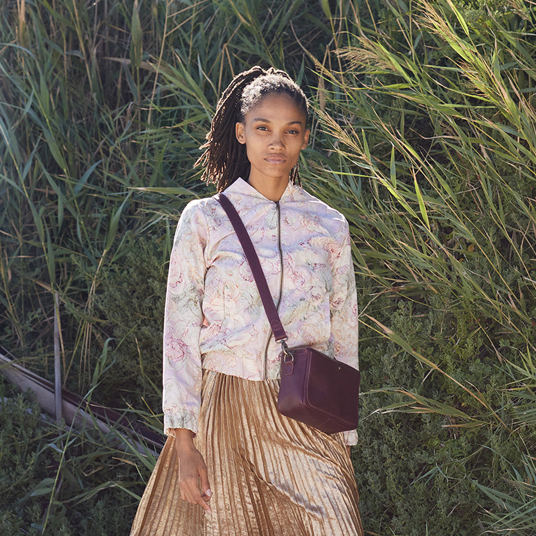Antique Faded Bloom Bomber Jacket