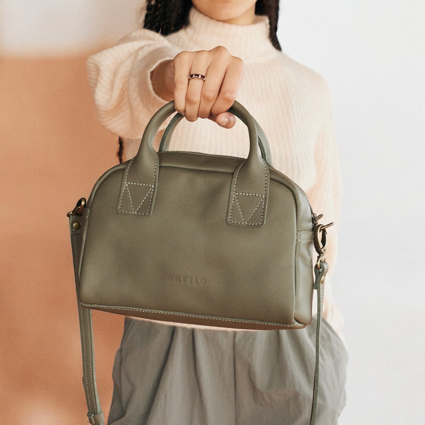 Khaleesi Leather Mini Bowler Crossbody