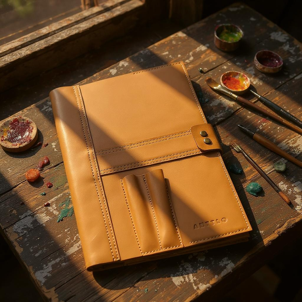 Harry A4 leather notebook cover - CLEARANCE