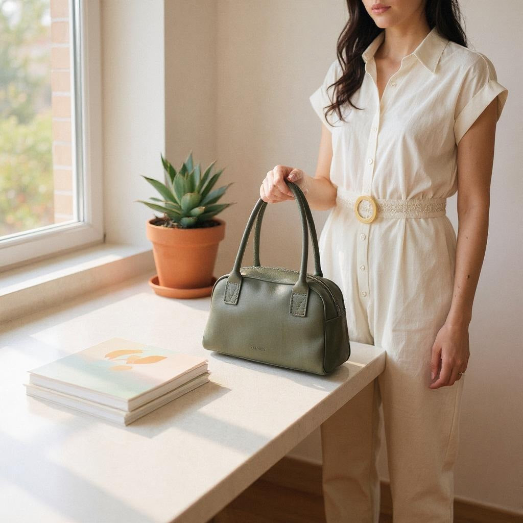 Meadow Leather Bowler Bag - CLEARANCE