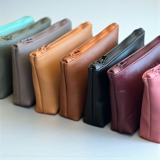 Norris leather zip pouch