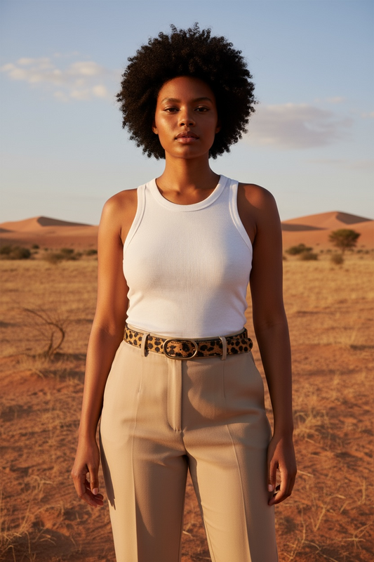 Oval Big Sis Leather Boyfriend Jeans Belt