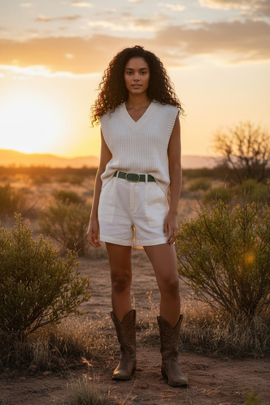 Oval Big Sis Leather Boyfriend Jeans Belt