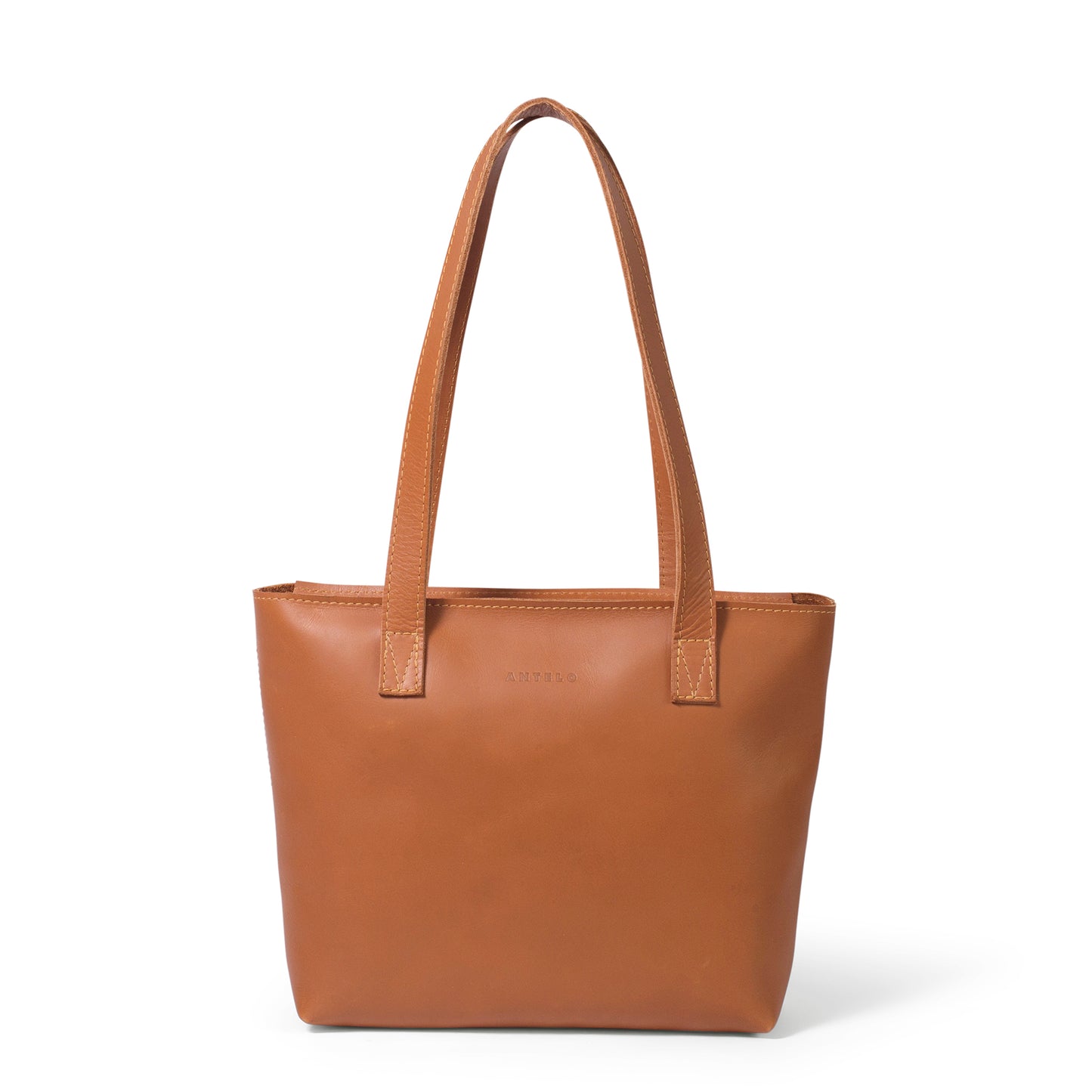 Milly Unlined Midi Leather Tote with Zip
