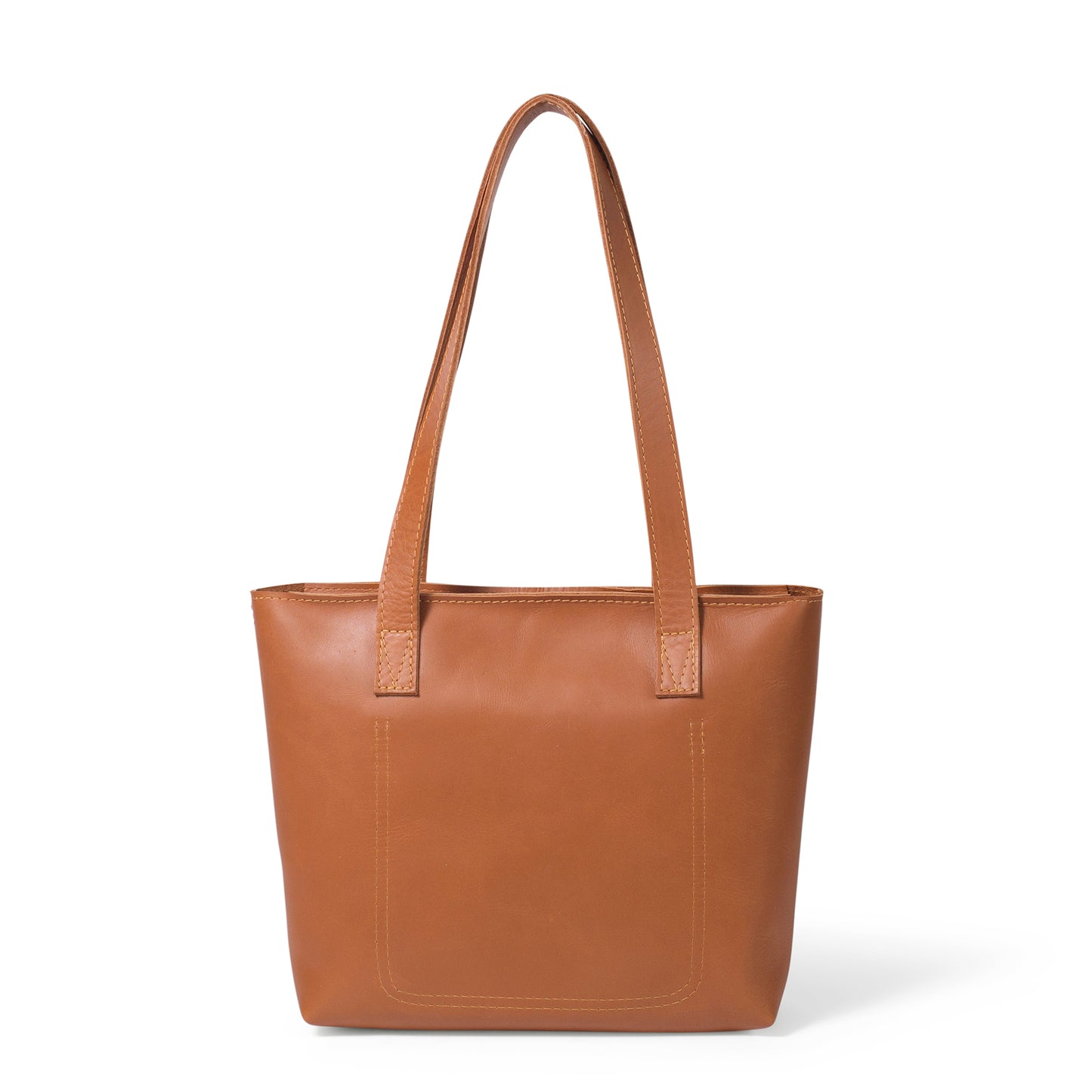 Milly Unlined Midi Leather Tote with Zip