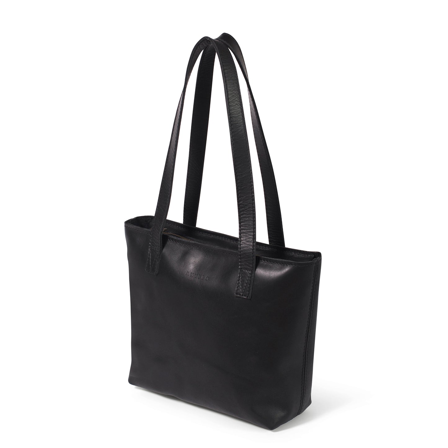 Milly Unlined Midi Leather Tote with Zip