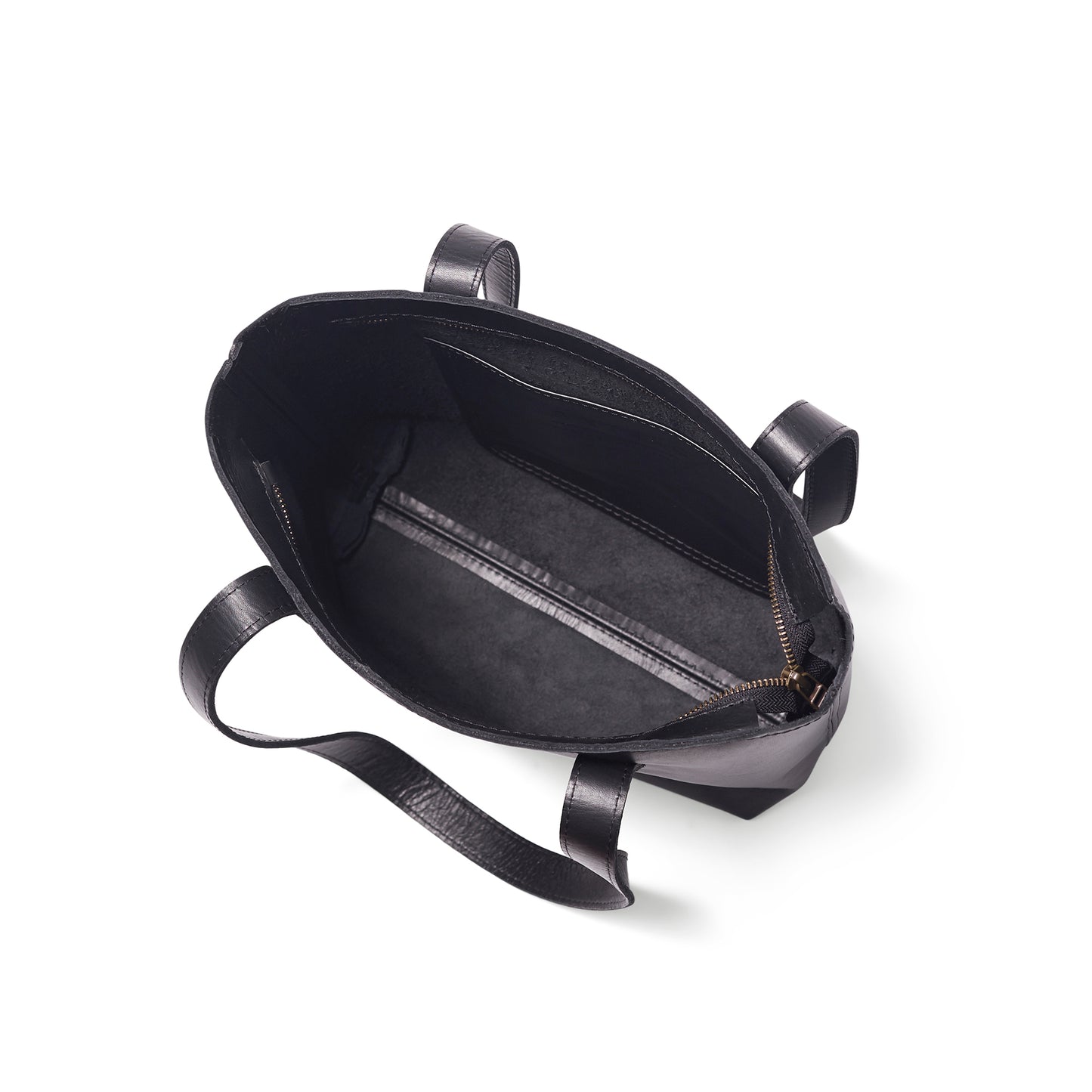 Milly Unlined Midi Leather Tote with Zip