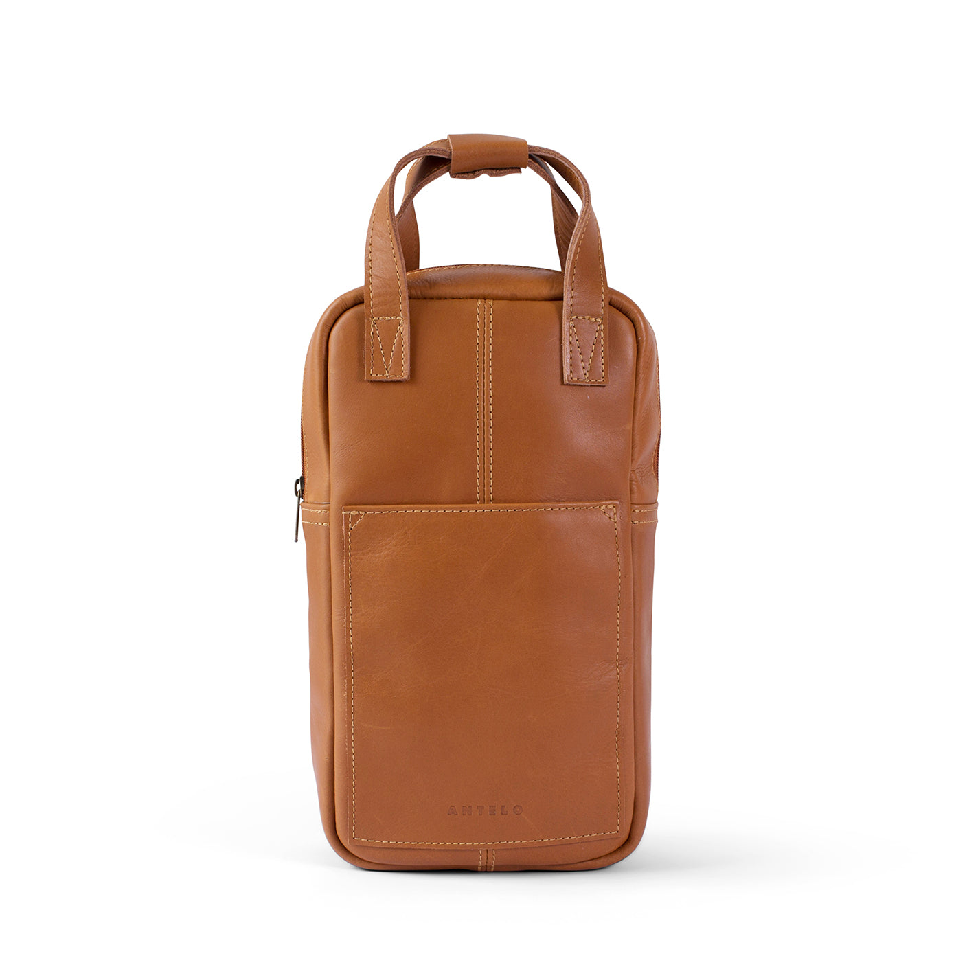Hunter leather wine carrier