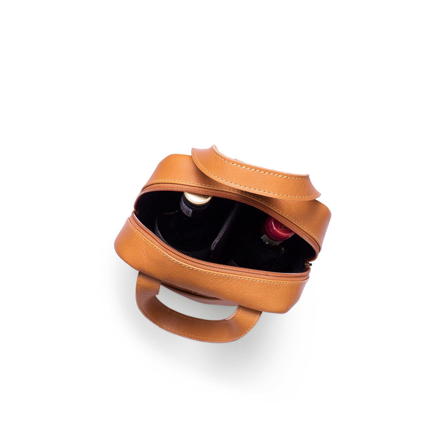 Hunter leather wine carrier