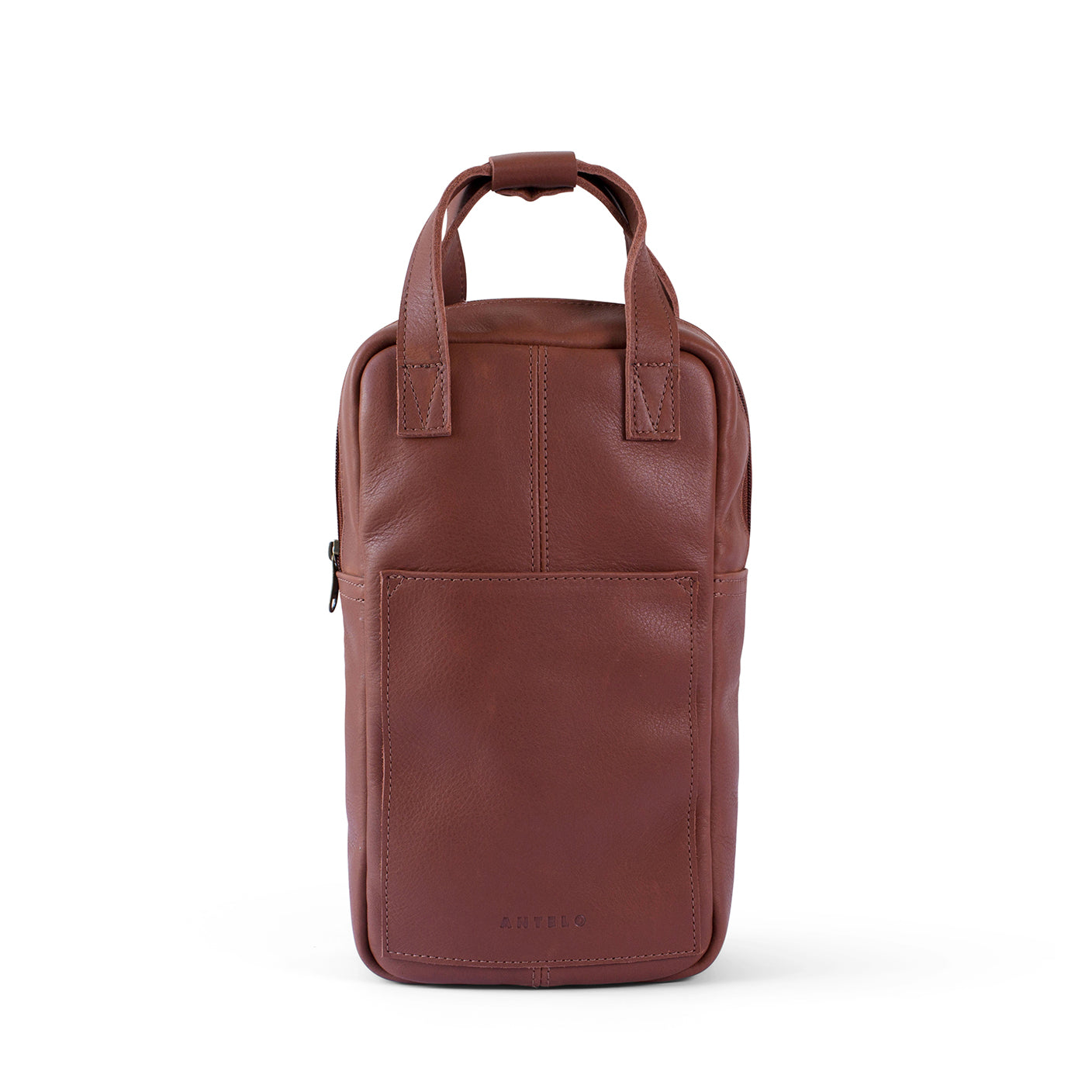 Hunter leather wine carrier