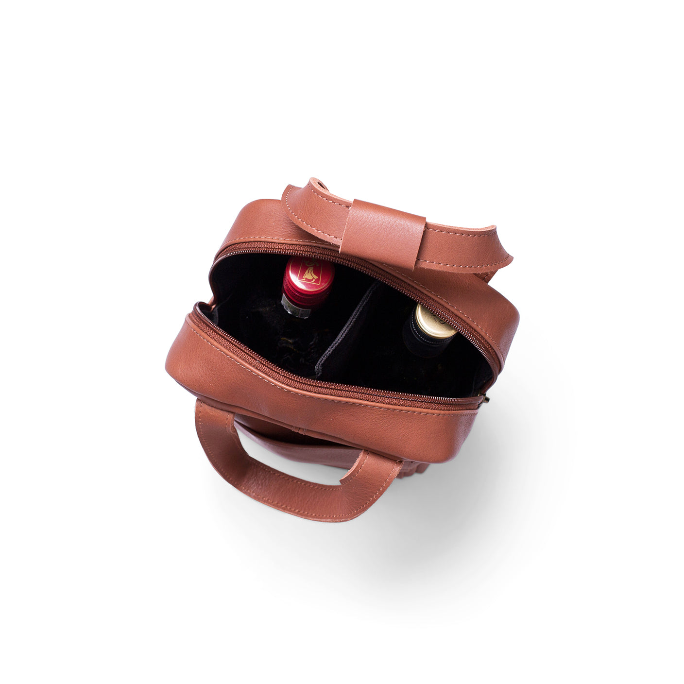 Hunter leather wine carrier