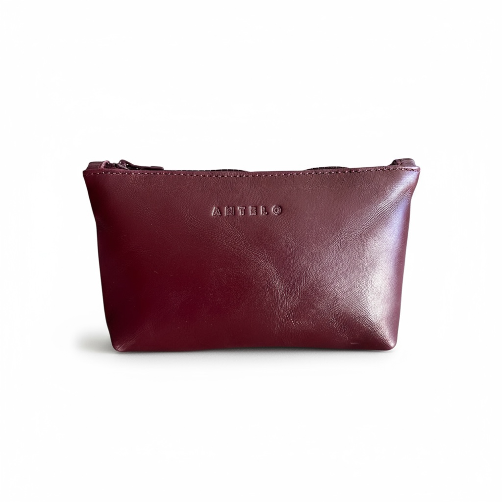 Norris leather zip pouch