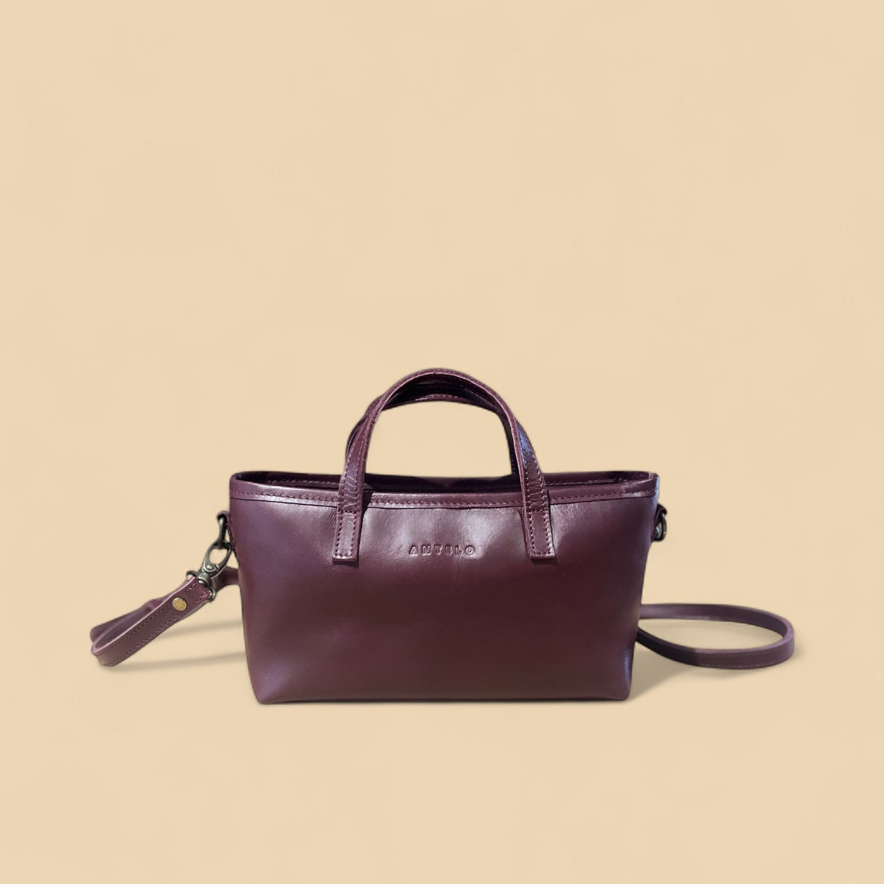 Zeta Mini leather crossbody tote