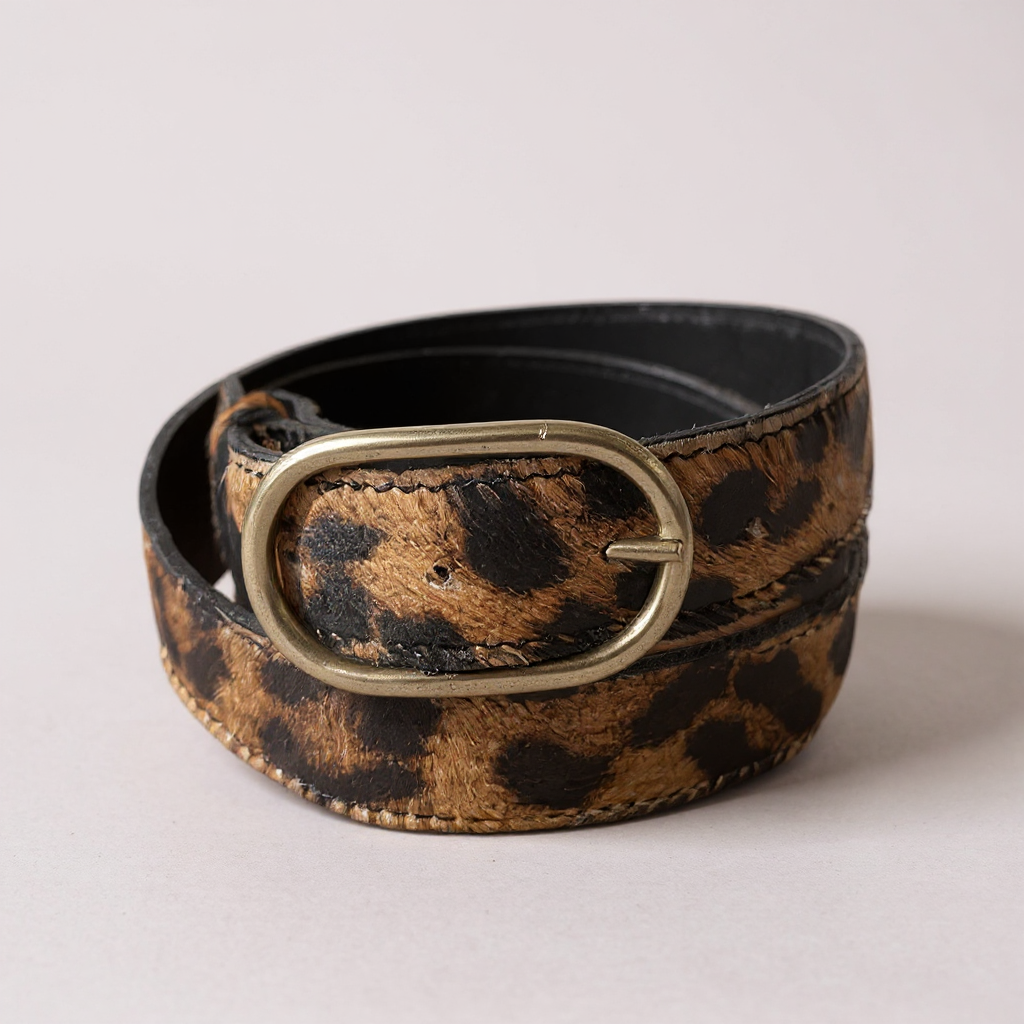 Oval Big Sis Leather Boyfriend Jeans Belt