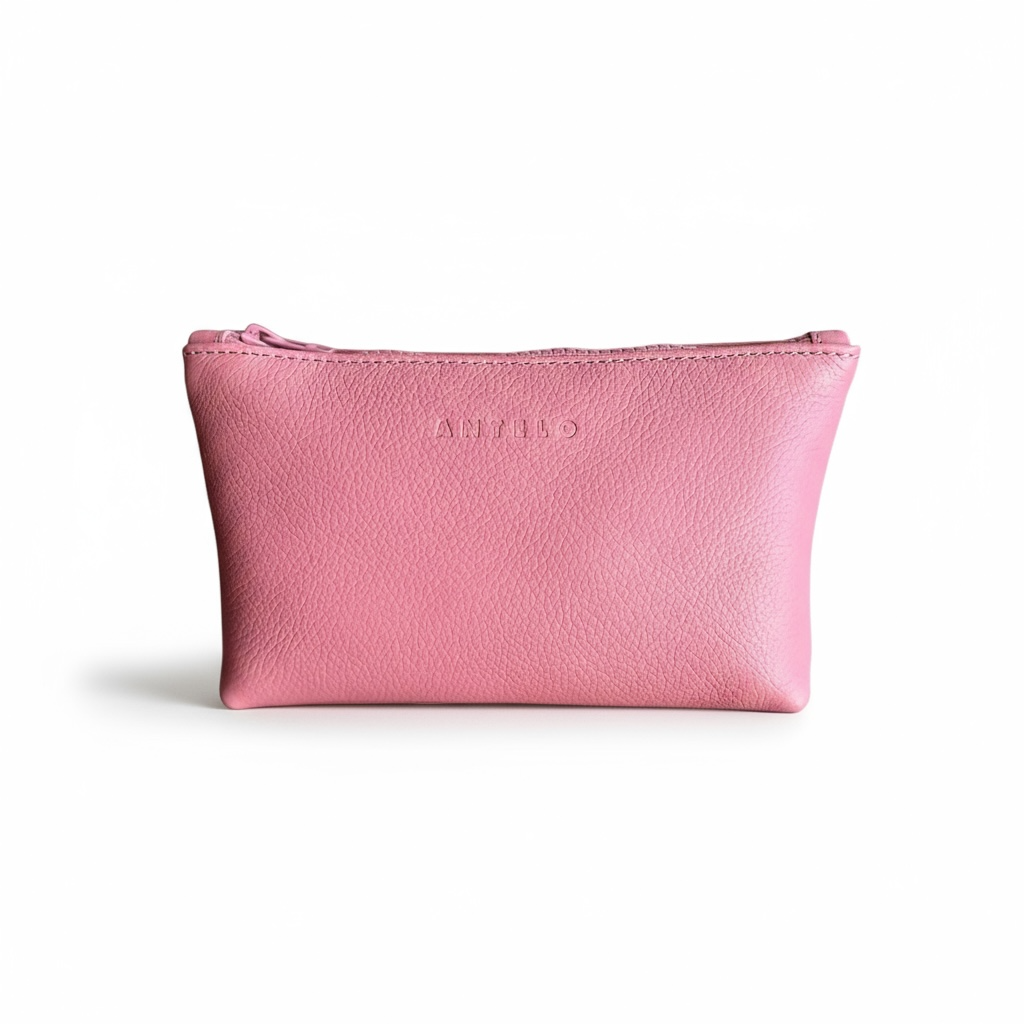 Norris leather zip pouch