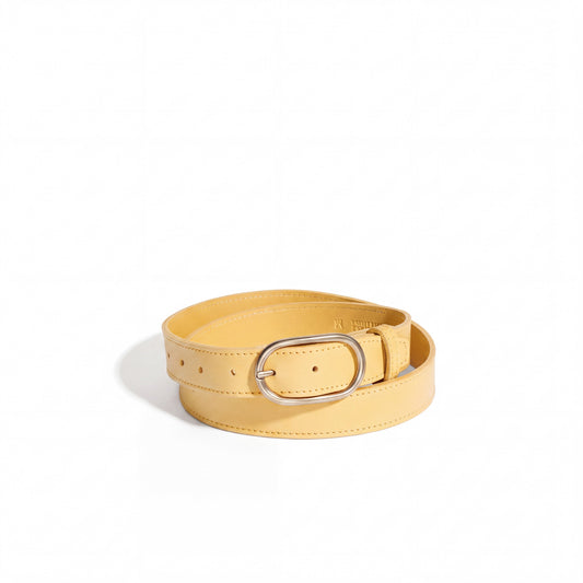 Oval Big Sis Leather Boyfriend Jeans Belt - MINOR FLAW
