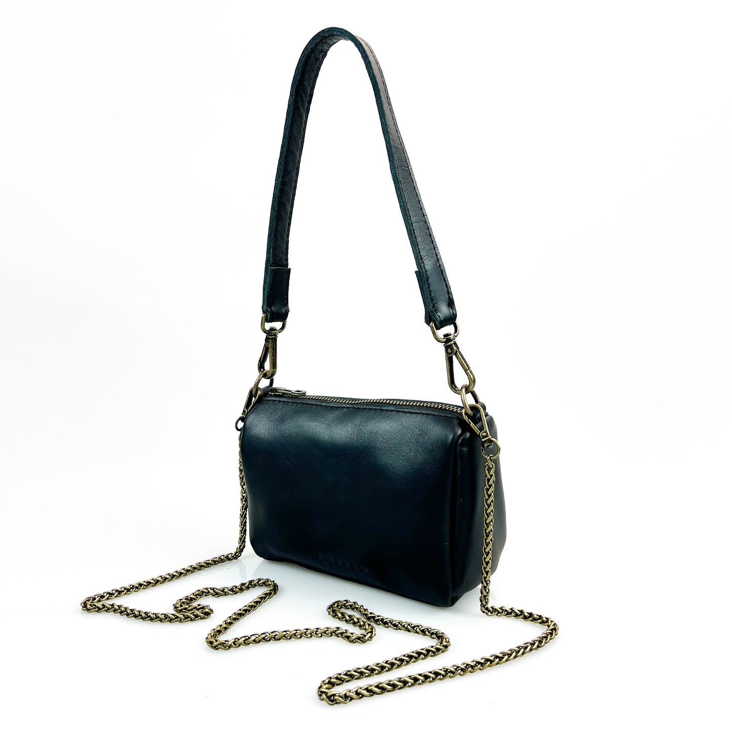 Miley Leather Micro Duffel with Chain Sling