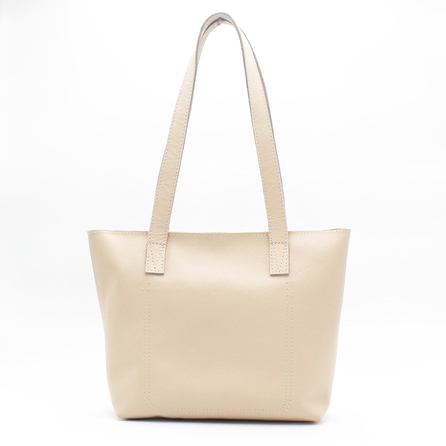 Milly Unlined Midi Leather Tote with Zip