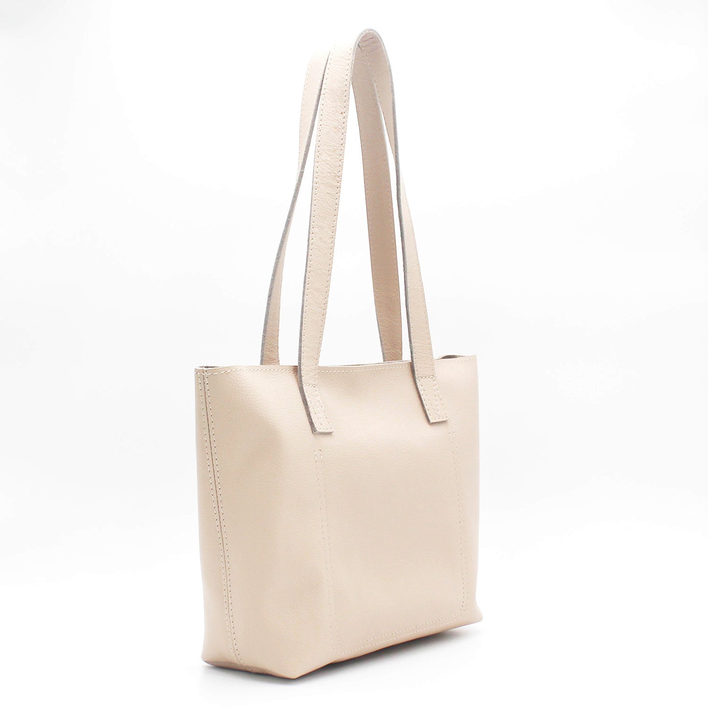 Milly Unlined Midi Leather Tote with Zip