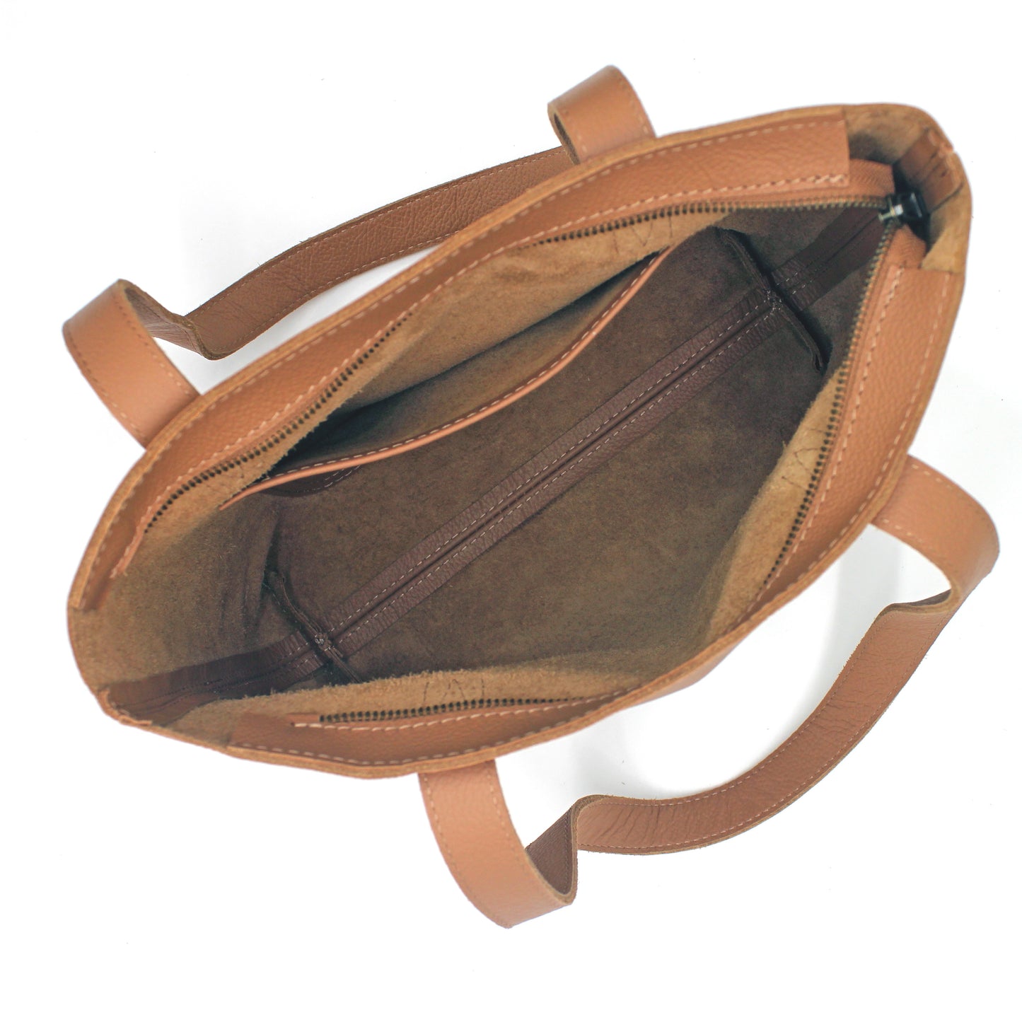 Milly Unlined Midi Leather Tote with Zip