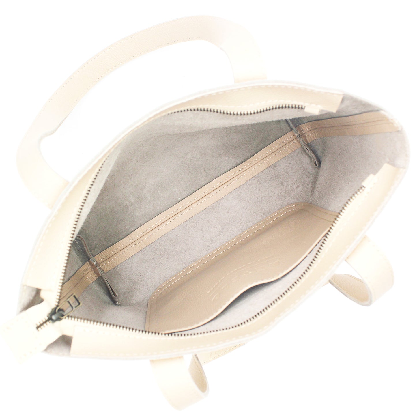 Milly Unlined Midi Leather Tote with Zip