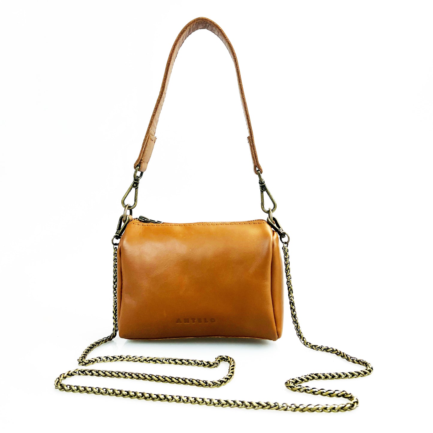 Miley Leather Micro Duffel with Chain Sling