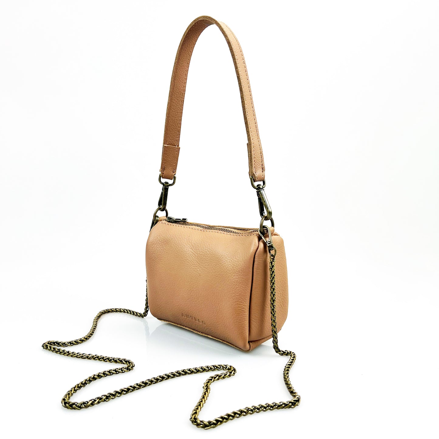 Miley Leather Micro Duffel with Chain Sling