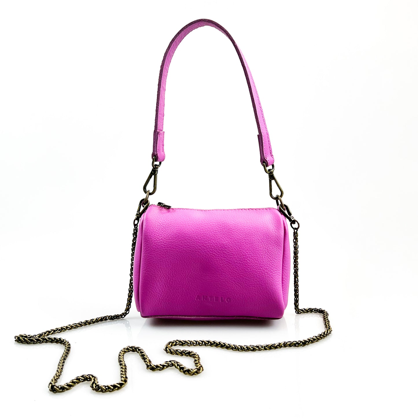 Miley Leather Micro Duffel with Chain Sling