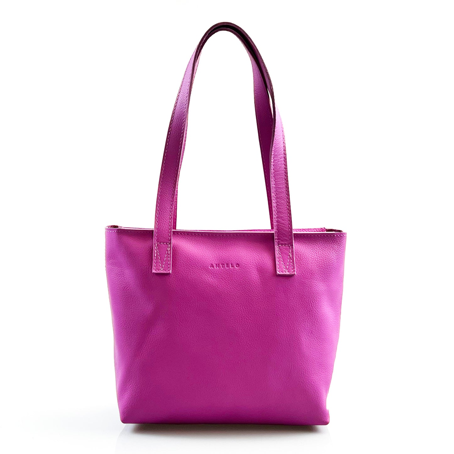 Milly Unlined Midi Leather Tote with Zip