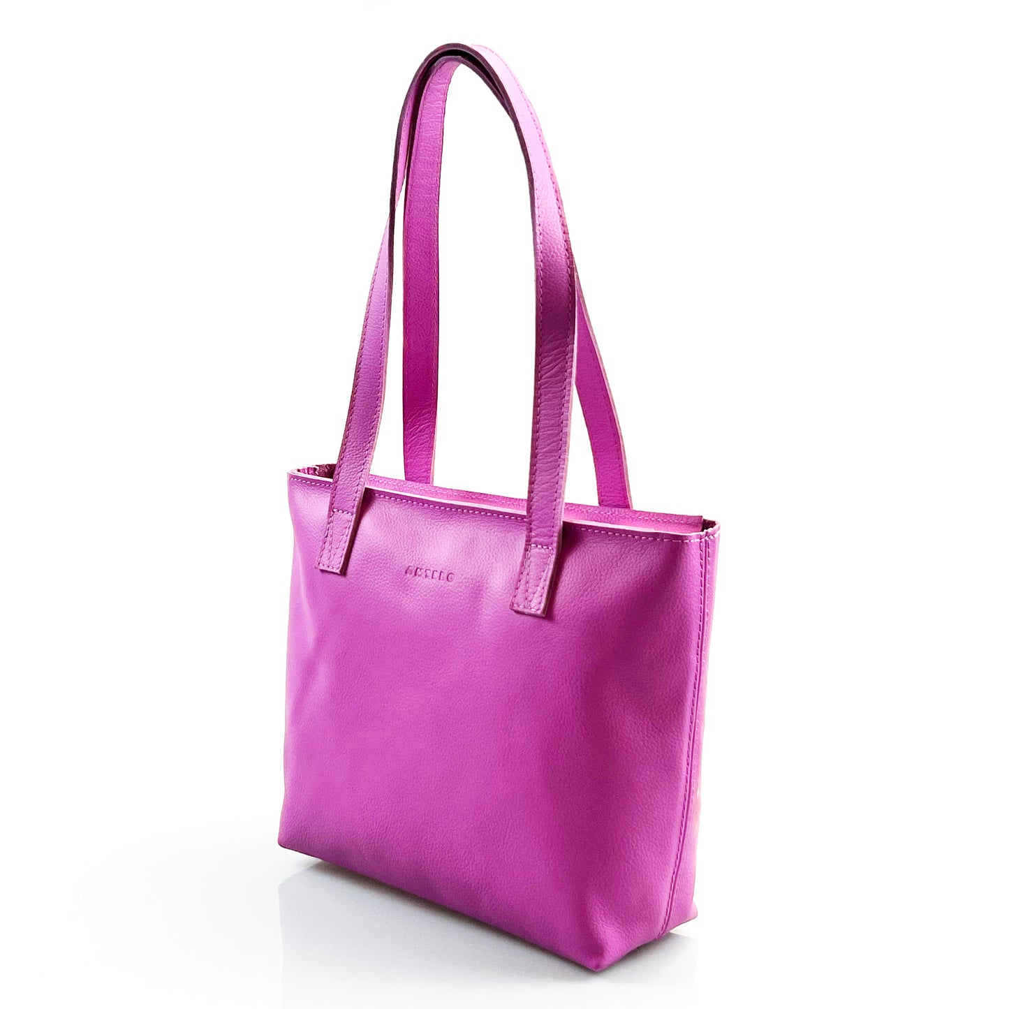 Milly Unlined Midi Leather Tote with Zip